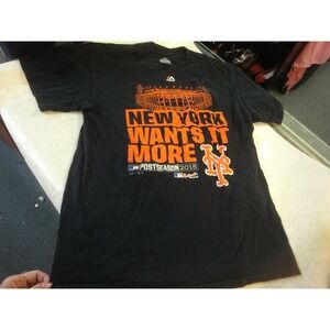NY New york wants it more 2015 MLB baseball post season citifield adult M shirt